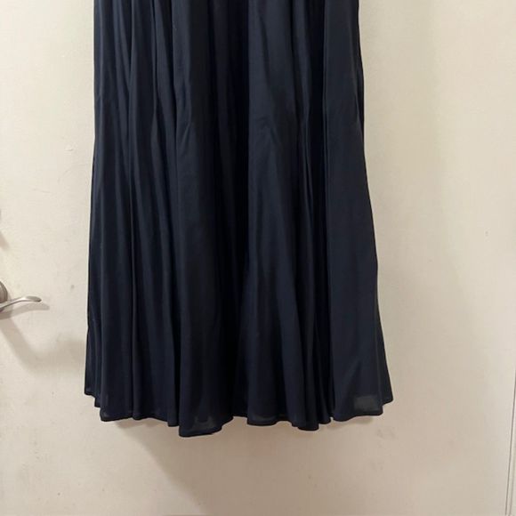 Vintage CYGNE Design Womens Black Elastic Waste Flowy Midi Skirt Rayon Sz SM - Picture 3 of 12